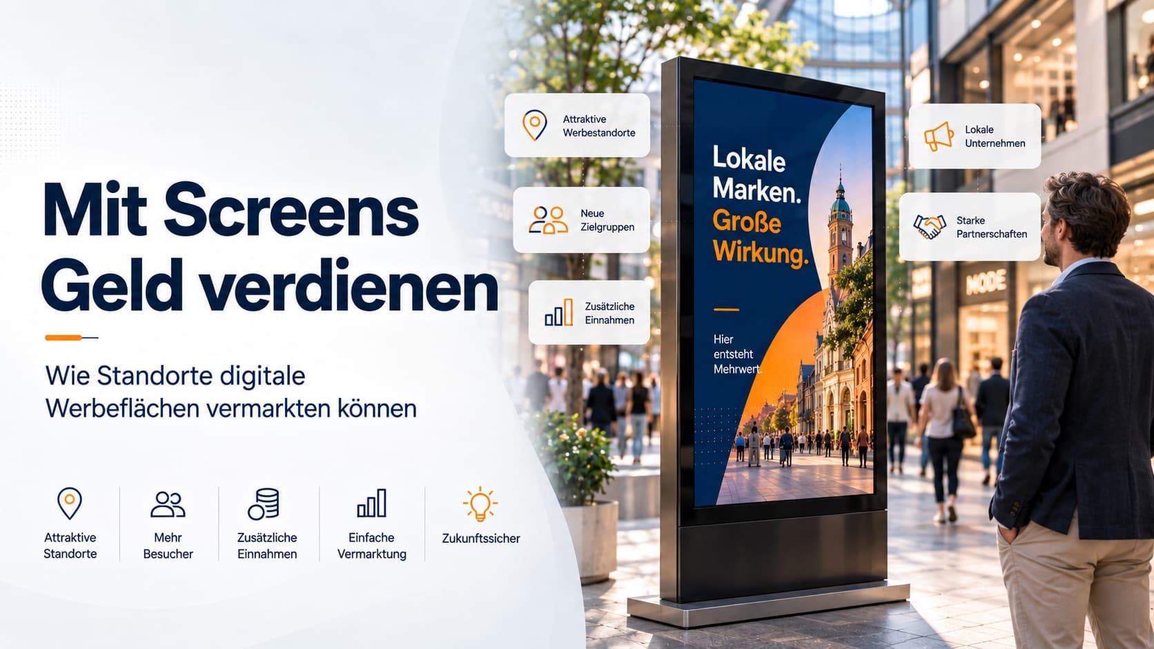 Digitale Werbeflächen auf Screens als zusätzlicher Umsatzkanal