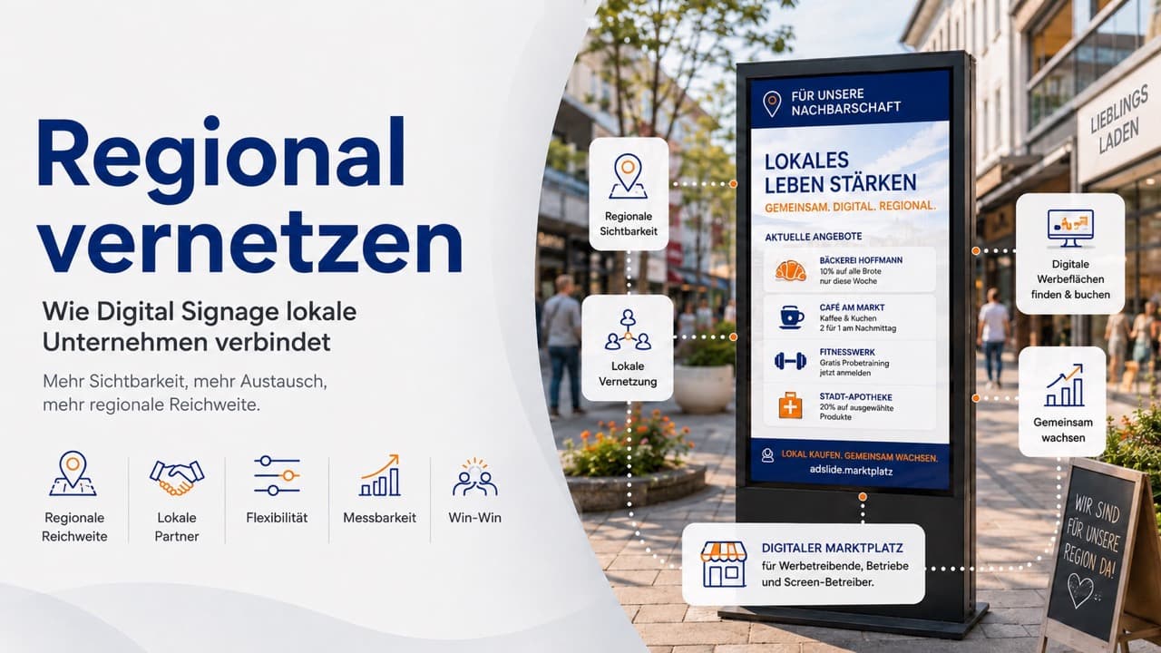 Regional vernetzen mit Digital Signage