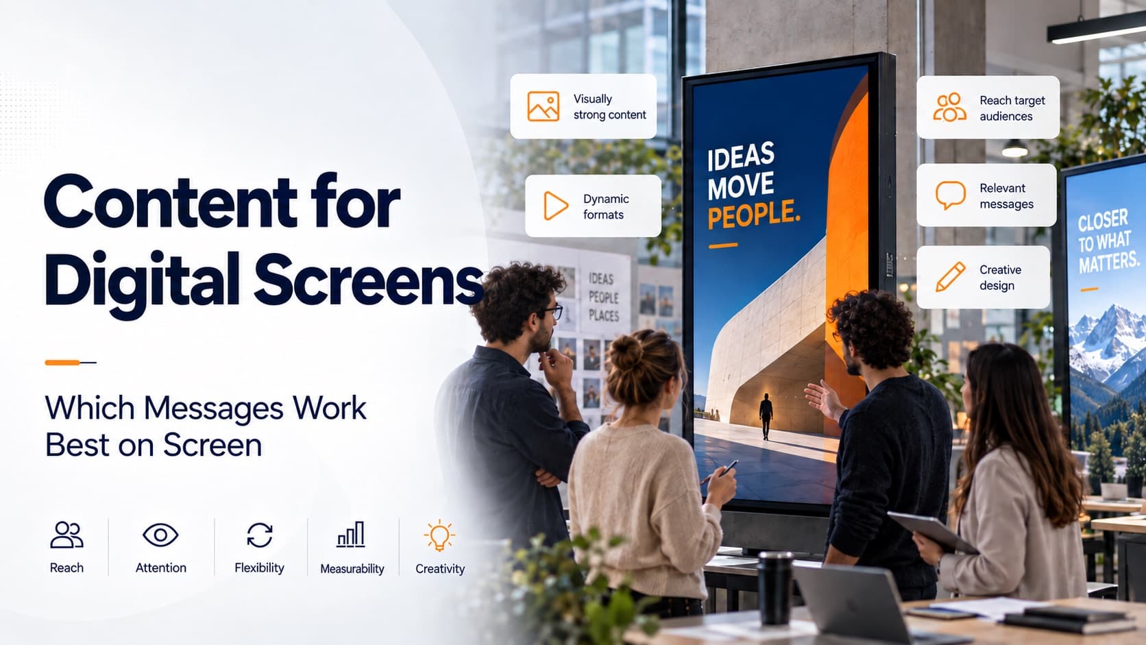 Visually designed content for digital screens