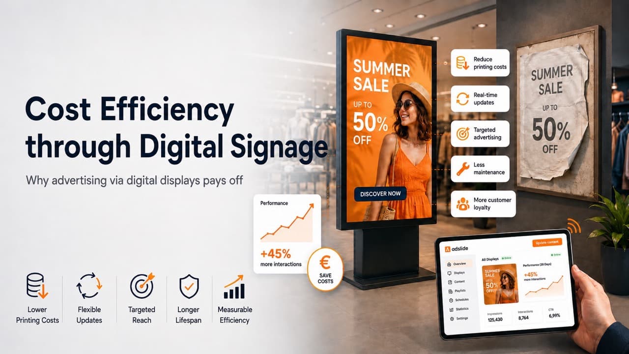 Cost efficiency through digital signage