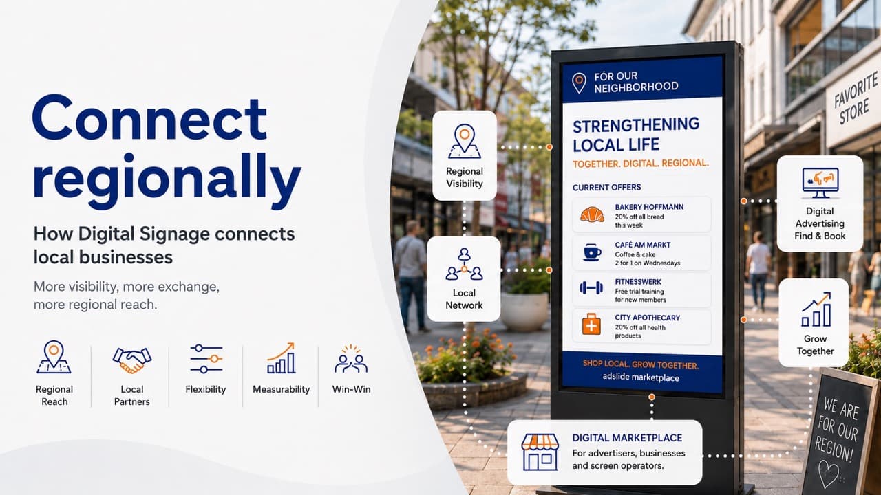 Regional networking with digital signage