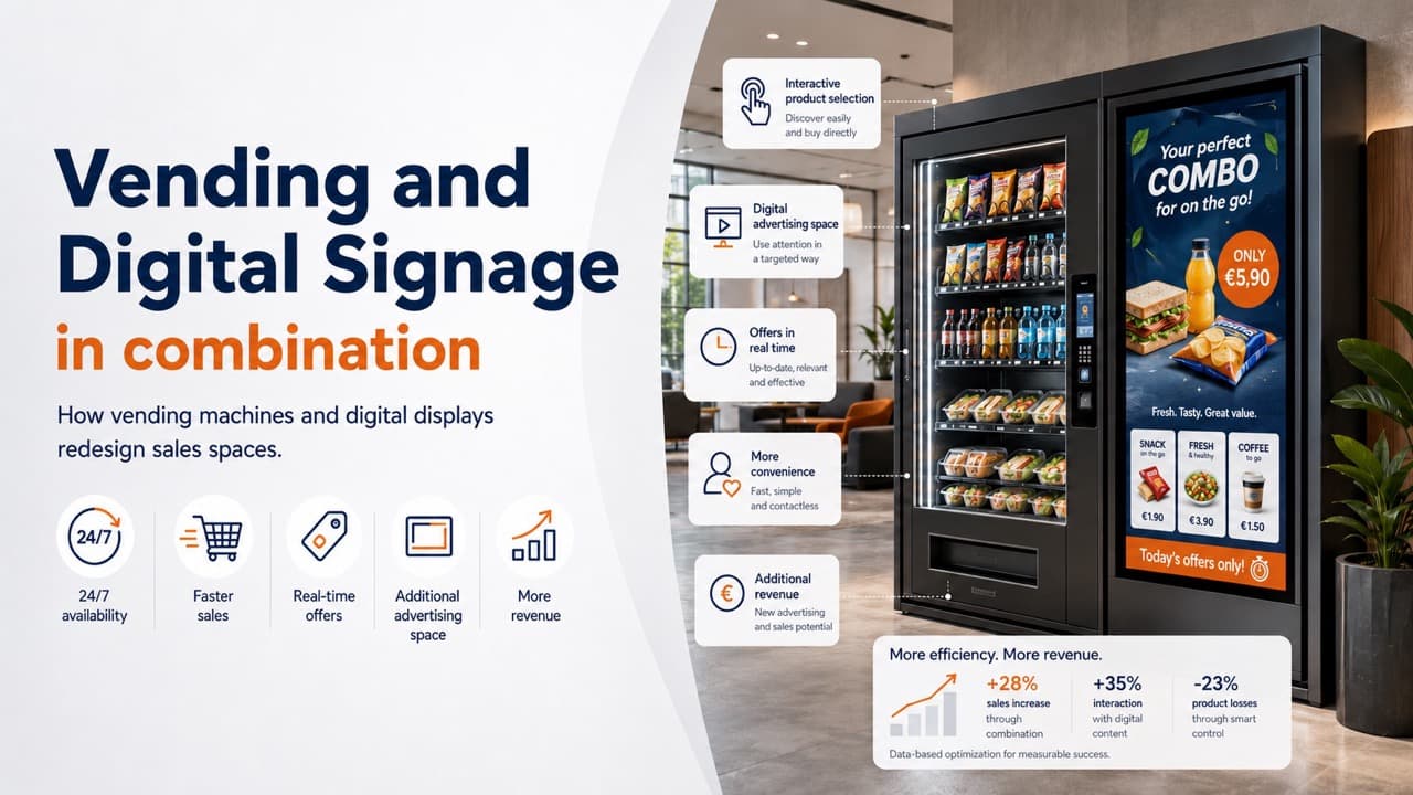Vending and digital signage in combination